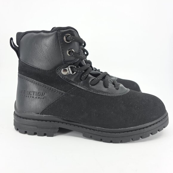 Kenneth Cole Reaction Kids Combat Boots Size 13C Black Suede High Winter Hiking - Picture 3 of 9